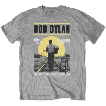 image of Bob Dylan - Slow Train Unisex Large T-Shirt - Grey