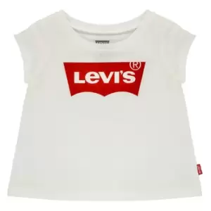 image of Levis BATWING TEE Girls Childrens T shirt in White. Sizes available:6 months,12 mois