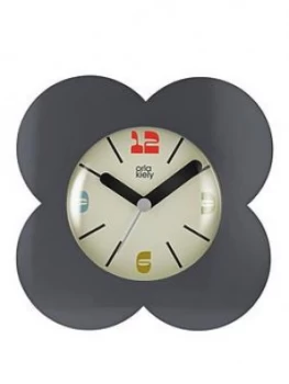 image of Orla Kiely House Flower Alarm Clock - Charcoal