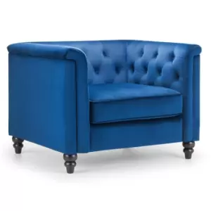 image of Julian Bowen Sandringham Chair Blue Velvet