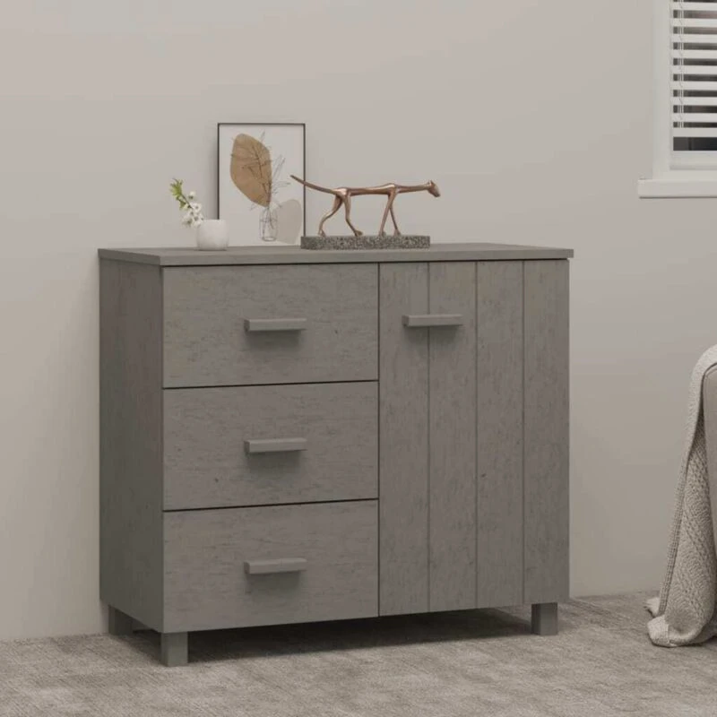 Image of VIDAXL Sideboard hamar Light Grey 90x40x80cm Solid Pinewood Vidaxl 8720286817773