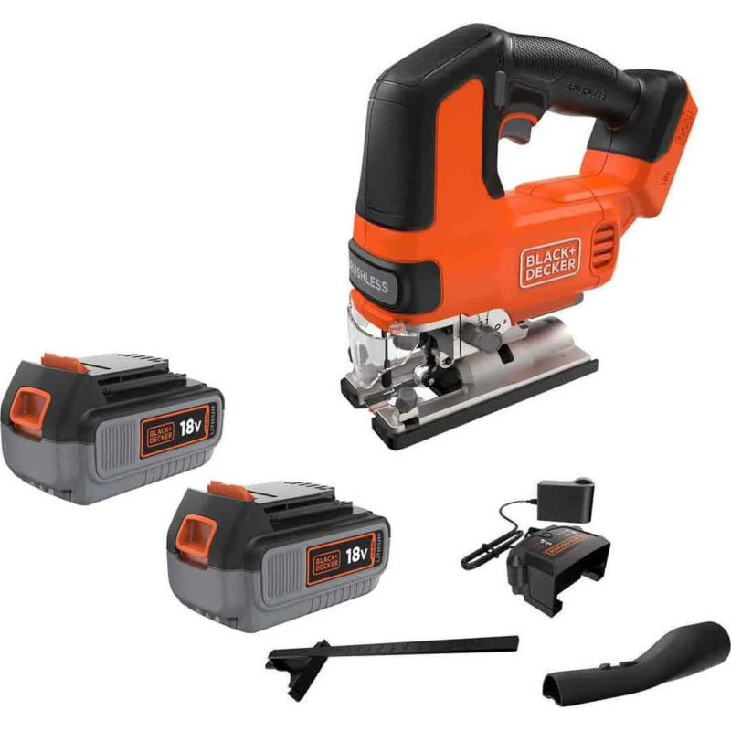 Image of Black and Decker BLCJS78 18v Cordless Brushless Jigsaw 2 x 4ah Li-ion Charger No Case BLCJS78M2