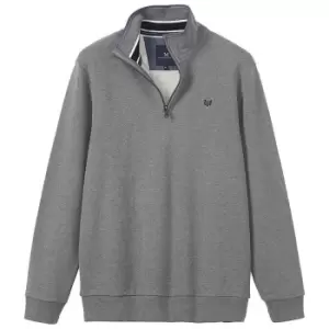 Image of Crew Clothing Mens Classic Half Zip Sweat Grey Marl XXL