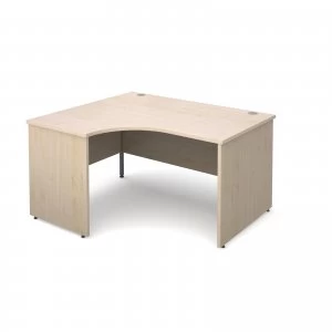 Image of Maestro 25 PL Left Hand Ergonomic Desk 1400mm - Maple Panel Leg Design