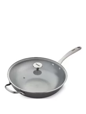 Image of Tower 32cm Cast Iron Wok With Lid