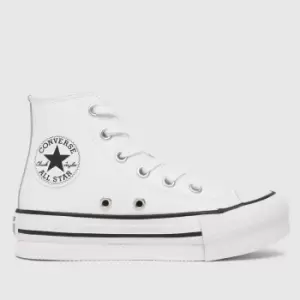 image of Converse White All Star Eva Lift Hi Junior Trainers