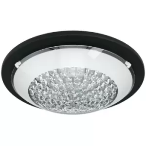 Eglo - Acolla LED Glass & Crystal Ceiling Light Black