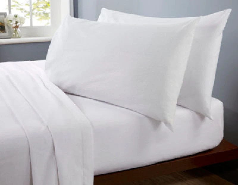 Image of Rapport Home Flannelette Plain And Fitted Sheet Set