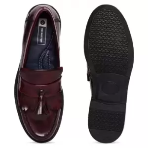 Image of Roamers Mens Toggle Saddle Hi-Shine Leather Loafers (11 UK) (Black)