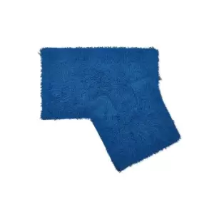 image of Crossland Grove Emma Barclay Tumble Twist Pure Cotton 2 Piece Bath Set Cobalt Blue