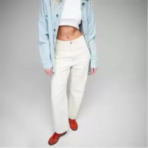 image of Missguided Co Ord Straight Leg Jeans - Cream