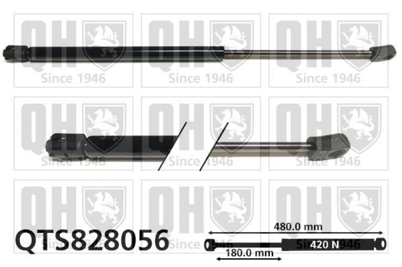 Image of QUINTON HAZELL Tailgate strut QUINTON HAZELL QTS828056