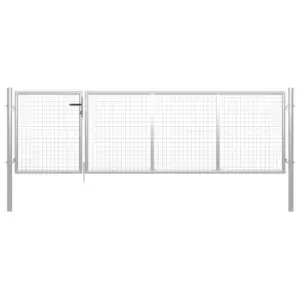 Image of Vidaxl Garden Gate Steel 350X100 Cm Silver