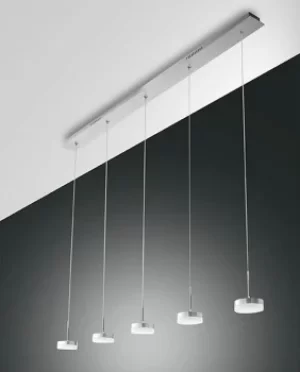 Image of Dunk LED Straight Bar Pendant Ceiling Light Brushed Aluminum Glass
