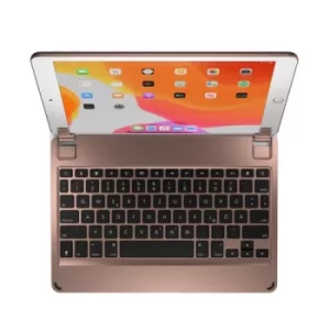 image of 10.2 Inches QWERTZ German Bluetooth Wireless Keyboard for iPad 7th Generation Aluminium Body Backlit Keys Gold