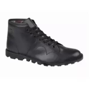 Image of Grafters Mens Original Coated Leather Retro Monkey Boots (4 UK) (Black)