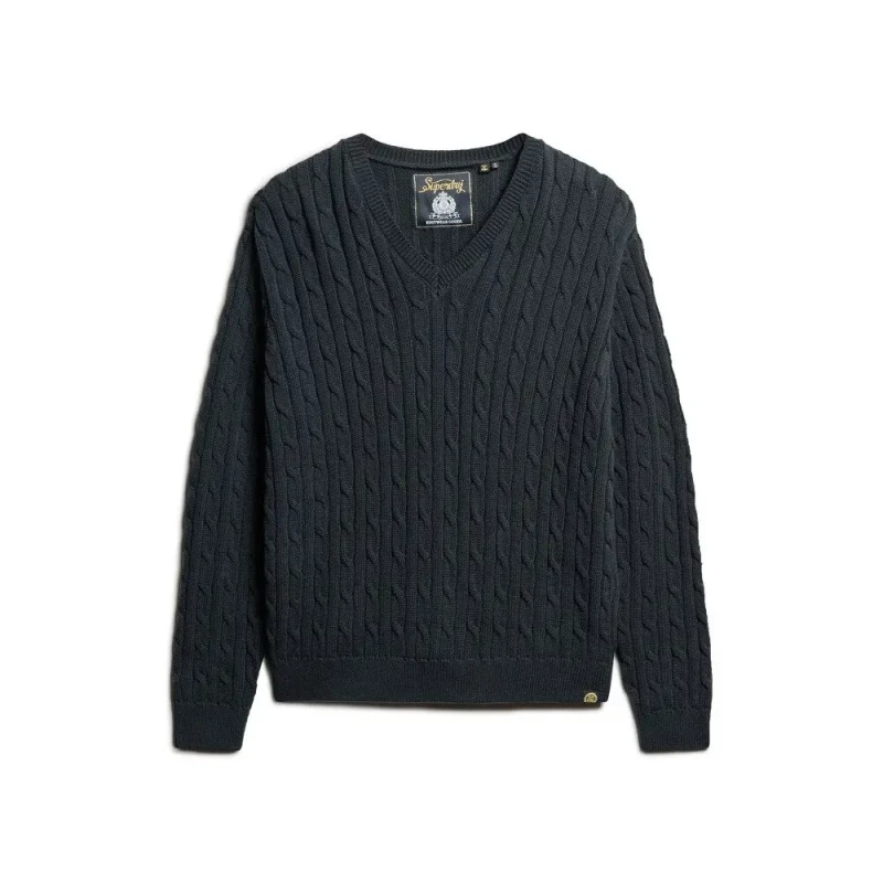 Image of Superdry Cable Knit Jumper - Blue Blue 10