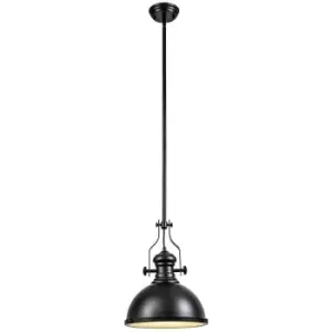 image of Luminosa Worcester Ceiling Pendant, E27, Matt Black, Frosted Glass