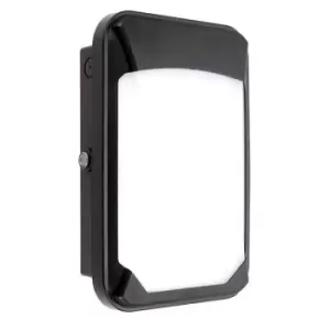 Image of Lucca Integrated LED Outdoor Wall Mini Photocell Light Black IP65