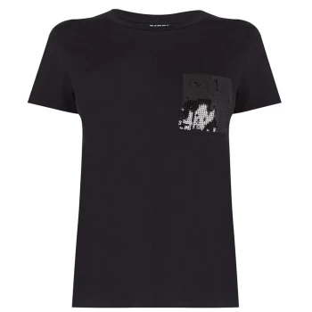 Image of DKNY Sequin Pocket T Shirt - Black
