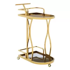 Image of Novo 2 Tier Wavy Design Trolley Silver