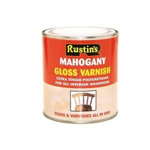 Image of Rustins Polyurethane Varnish & Stain Gloss Antique Pine 500ml
