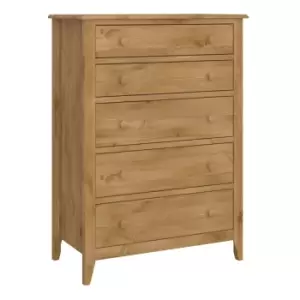 Image of Heston 5 Drawer Chest Pine
