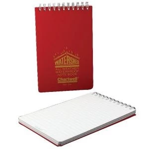 Image of Exacompta Chartwell Ruled Watershed Waterproof Book 101x156mm Red 2291
