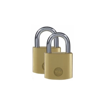 image of Yale - Brass Padlock 25mm (Pack of 2)