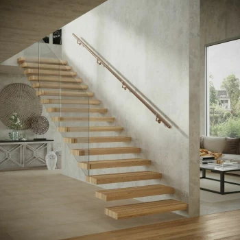 Image of Rothley Stair Handrail Kit Baroque Antique Copper Stainless Steel 3.6 Metres x 40mm - Copper