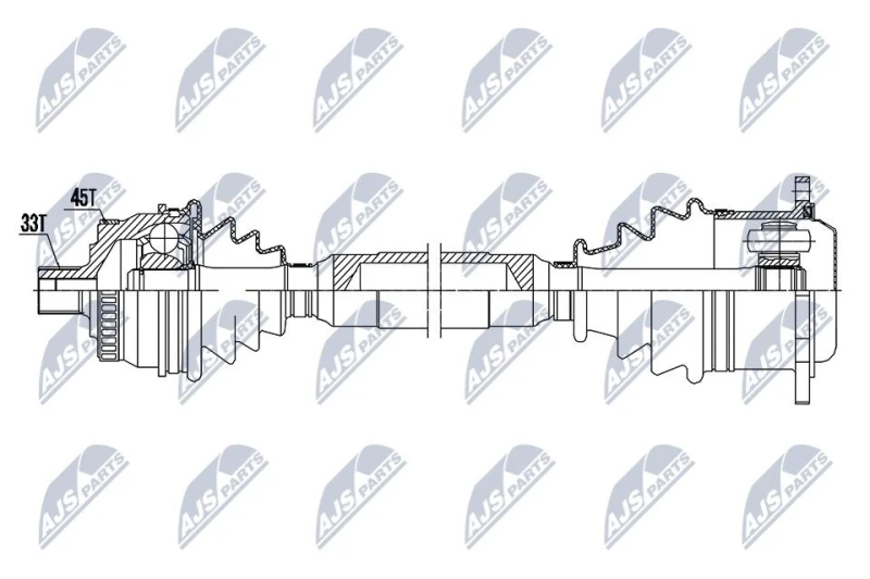 Image of NTY NPW-AU-061 Drive shaft Automatic Transmission, Front Axle Right Drive Shaft (13)
