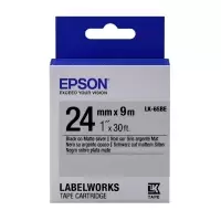 Image of Epson LK-6SBE (C53S656009) Original Black on Matte Silver Label Tape 24mm x 9m