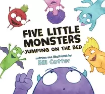 Image of five little monsters jumping on the bed