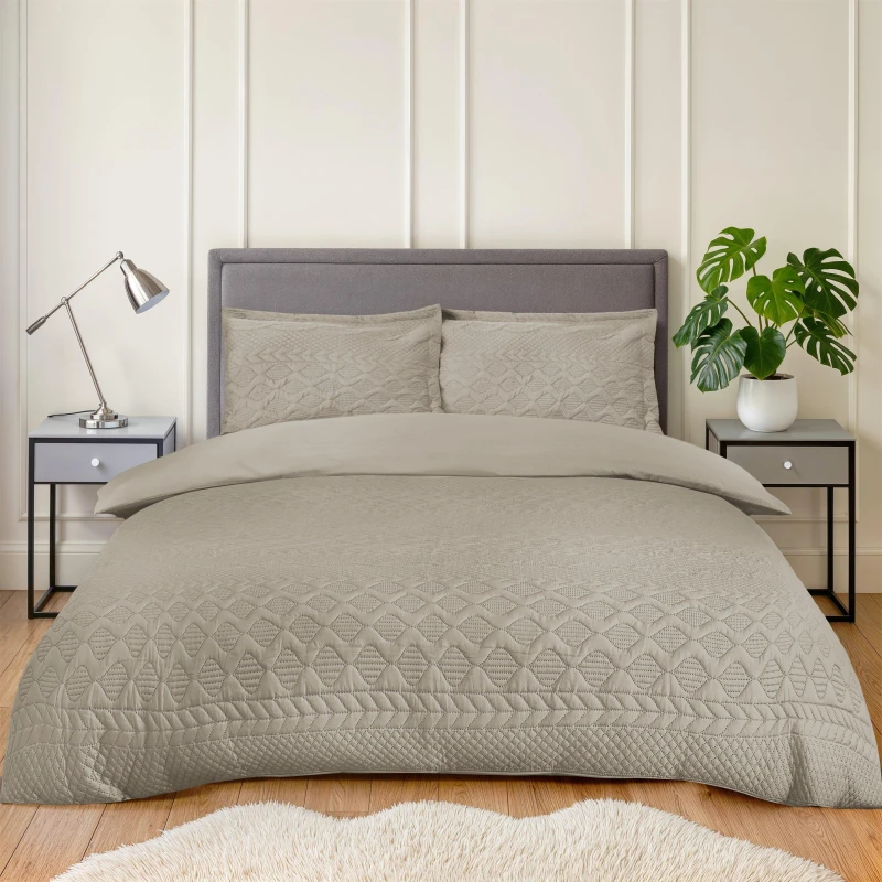 Image of Emma Barclay Duvet Set inc Pillowcases Aran Stone Cream unisex Double