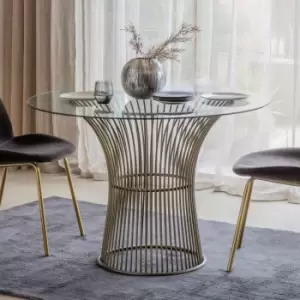 Image of Gallery Interiors Zepplin Bronze Round 4 Seater Dining Table