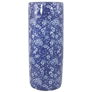 Umbrella Stand, Vintage Blue & White Daisies Design