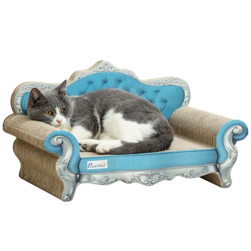Image of PawHut 2 in 1 Cardboard Cat Scratching Board with Catnip for Indoor Cats TJ Hughes 5063603876668