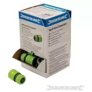 image of Silverline - 597211) Waterstop Hose Connectors 1/2 Double Female Box/30