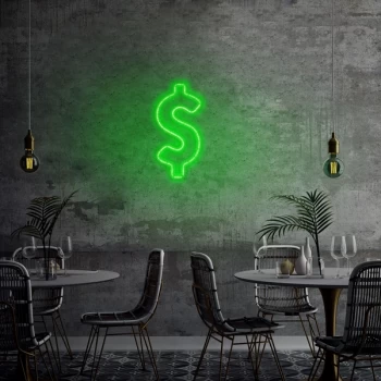 Image of Dollar Sign - Green Green Wall Lamp