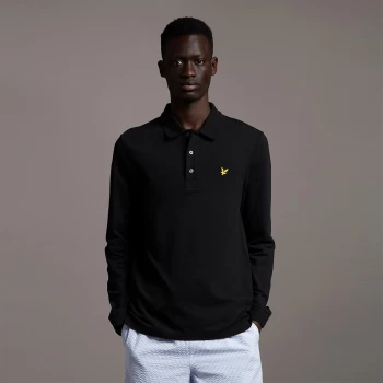 Mens LS Polo Shirt - Jet Black - XXL