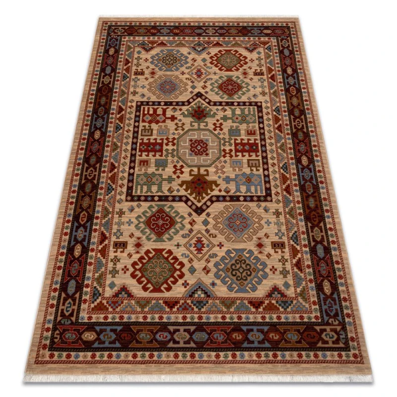 Image of RugsX Wool Keshan Rug in Beige Size: 120cm x 145cm Beige Unisex 120cm x 145 cm