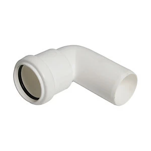 Image of FloPlast WP27W Push-fit Waste 90 Deg Conversion Bend - White 40mm