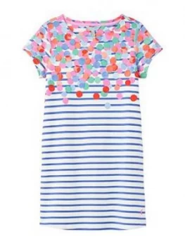Image of Joules Girls Riviera Spot Dress - Blue/white, Blue/White, Size 9-10 Years, Women