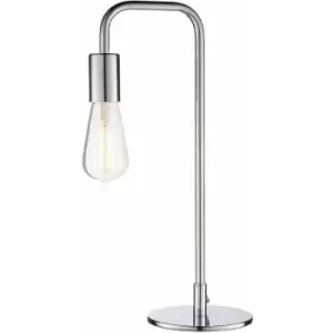 image of Modern Hangman Table Lamp Chrome Industrial Metal Arm Bedside Desk Light Base