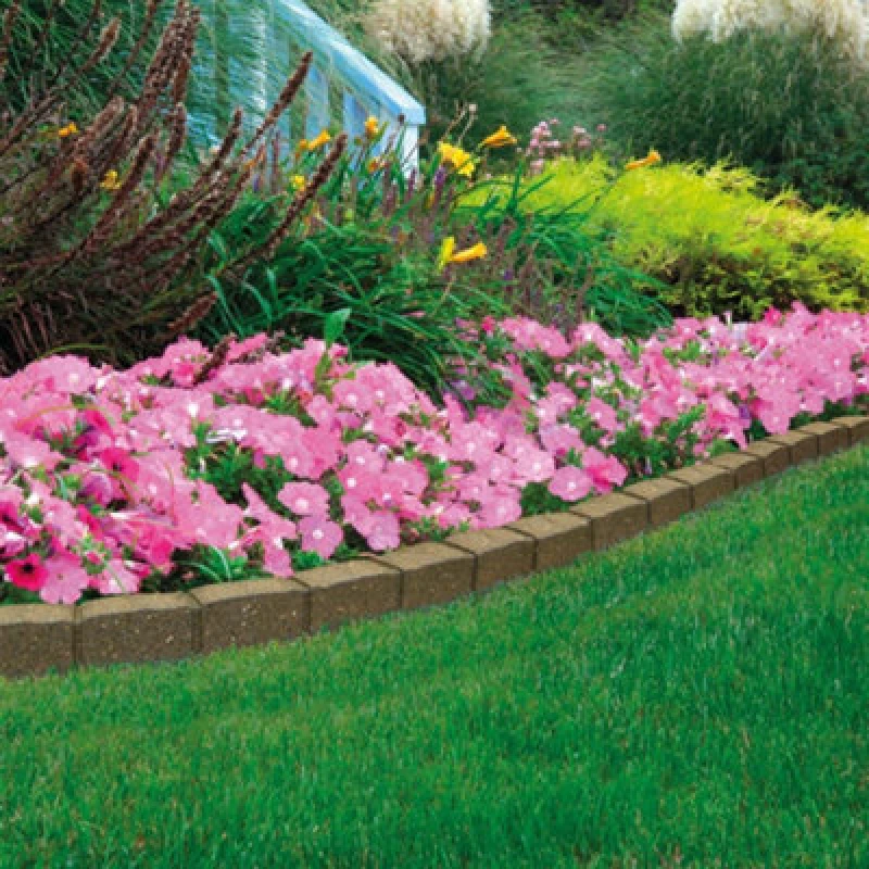 Image of Garden Gear Garden Border Flexible Edging Stone Effect Eco Friendly Recycled Rubber (1 X 120Cm, Earth)