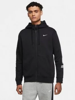 image of Nike Repeat 2.0 Tape Reflective Full Zip Hoodie - Black, Size L, Men