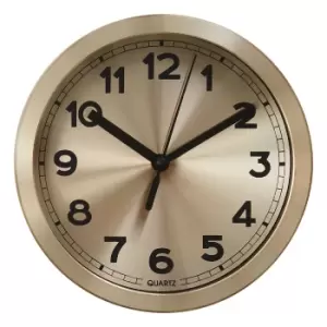 image of Premier Housewares Elko Bold Metallic Aluminium Wall Clock - Gold Finish