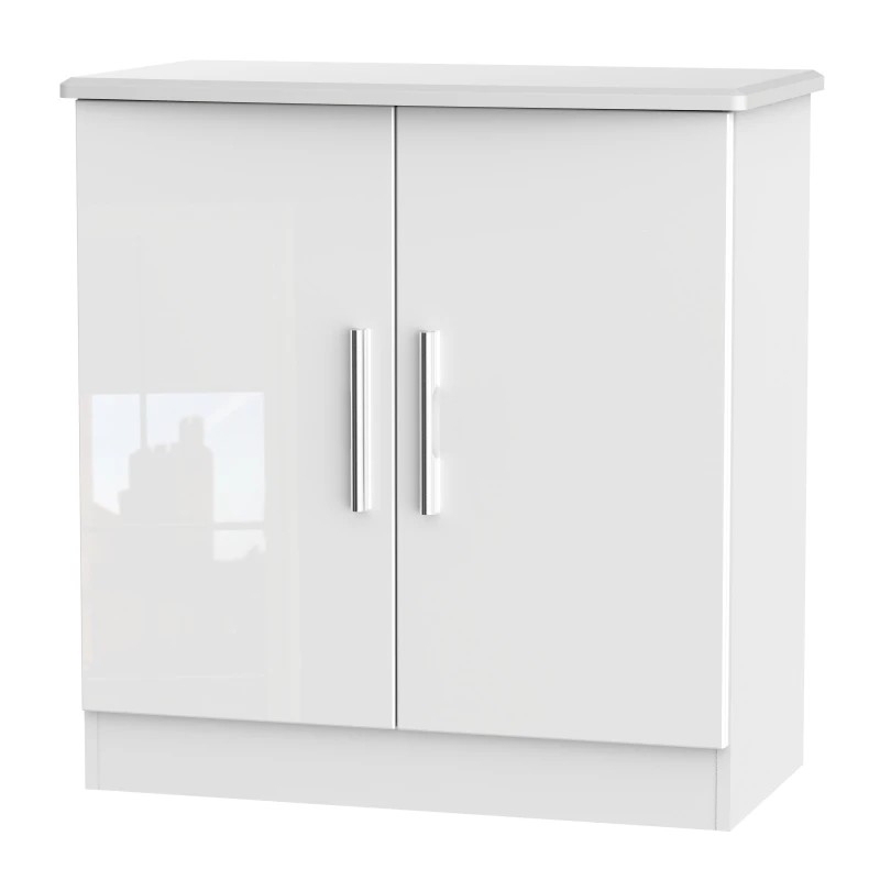 Image of Harrow 2 Door Cabinet In White Gloss (Ready Assembled)