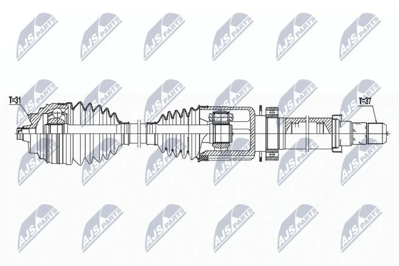 Image of NTY NPW-BM-167 Drive shaft Front Axle Right Drive Shaft (13)