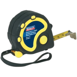 image of Sealey Rubber Jacket Measuring Tape Imperial & Metric 16ft / 5m 19mm